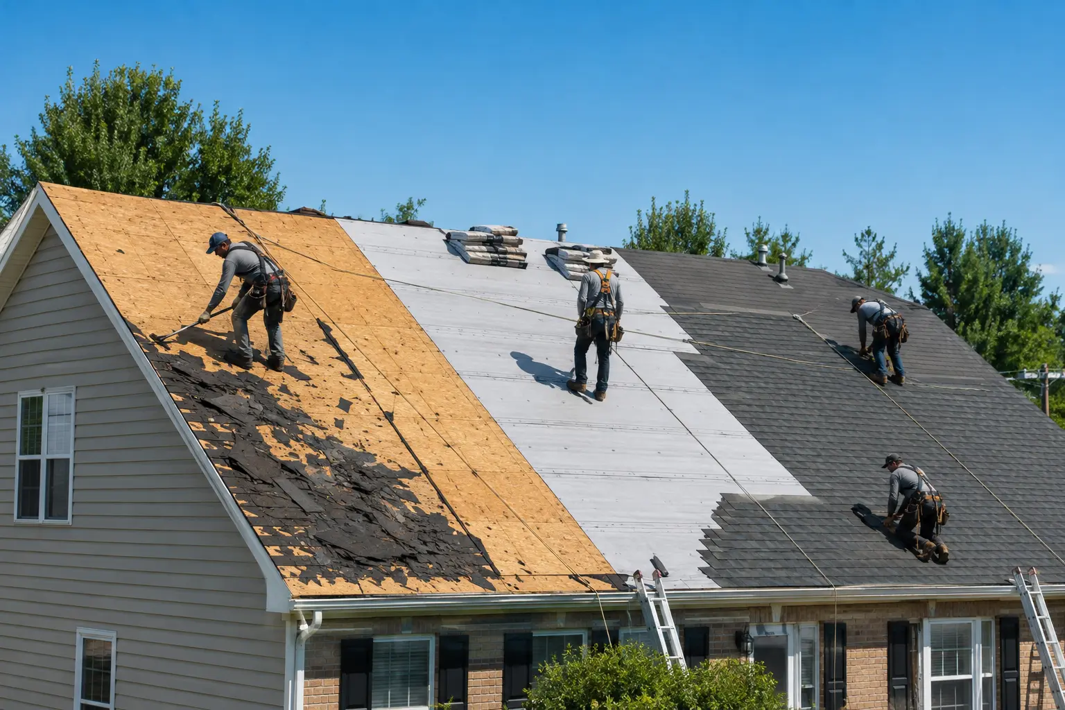 Representative view of a residential replacement roof