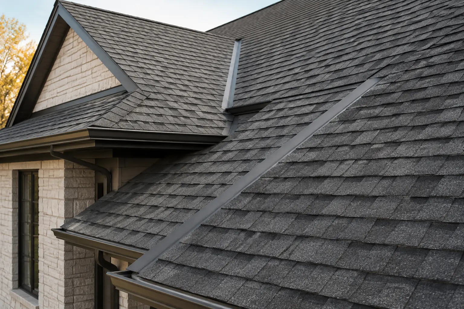 Representative view of dimensional asphalt shingles